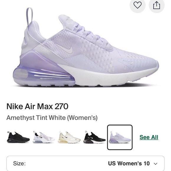 Nike Shoes - Nike Air Max 270 Lavender White Women's Sneakers